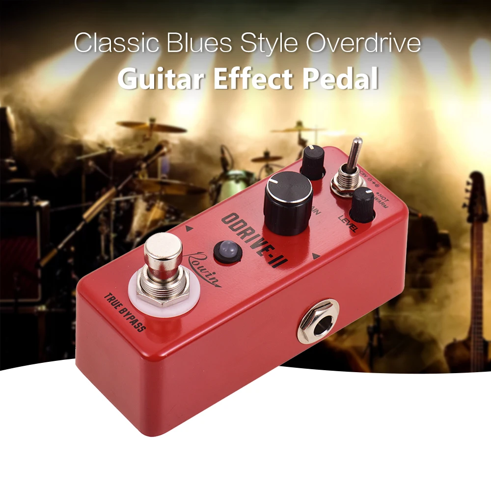 Rowin LEF-302B ODRIVE-II Classical Electronic Overdrive Guitar Effect Pedal 2 Working Mode Aluminum Alloy Shell True Bypass