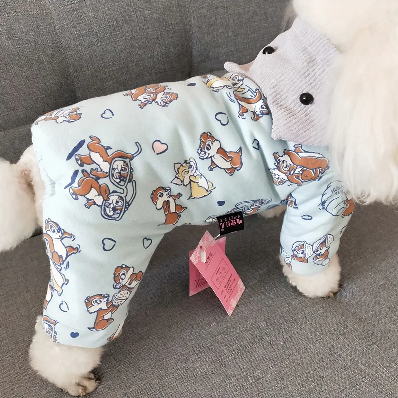 Новейшая теплая одежда для собак с милым мультяшным дизайном; сезон осень-зима; Разноцветные Размеры S-xxl; Roupa Cachorro Macacao; пальто с четырьмя ножками