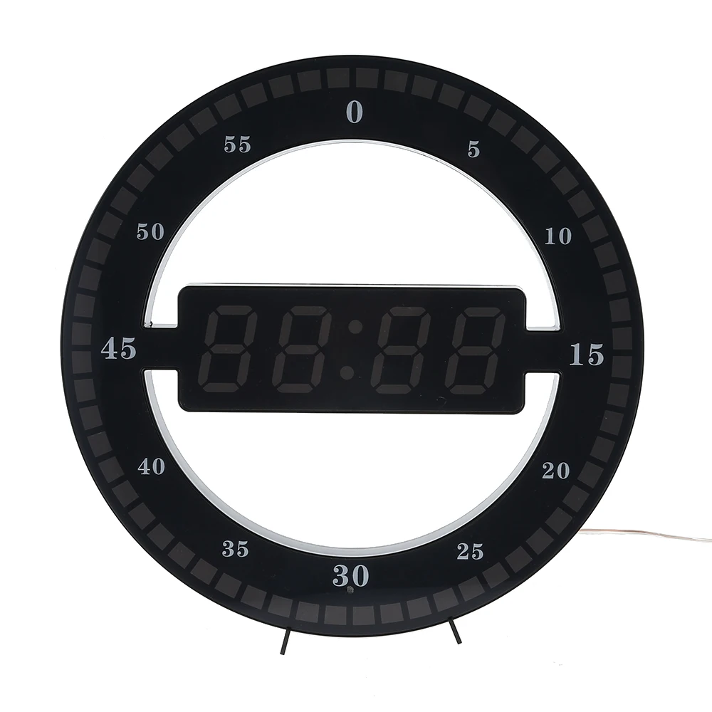 US $39.50 Led Digital Wall Clock Modern Design DualUse Dimming Digital Circular Photoreceptive Clocks For Home Decoration Digital Clock