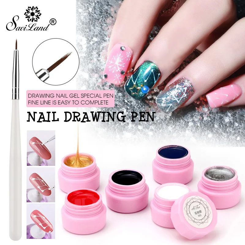

SAVILAND Nail Art Tools Painted Gel Liner Nail Art Painting Patter Pulling Silk Spider Drawing Painted Wire UV Gel Nail Polish