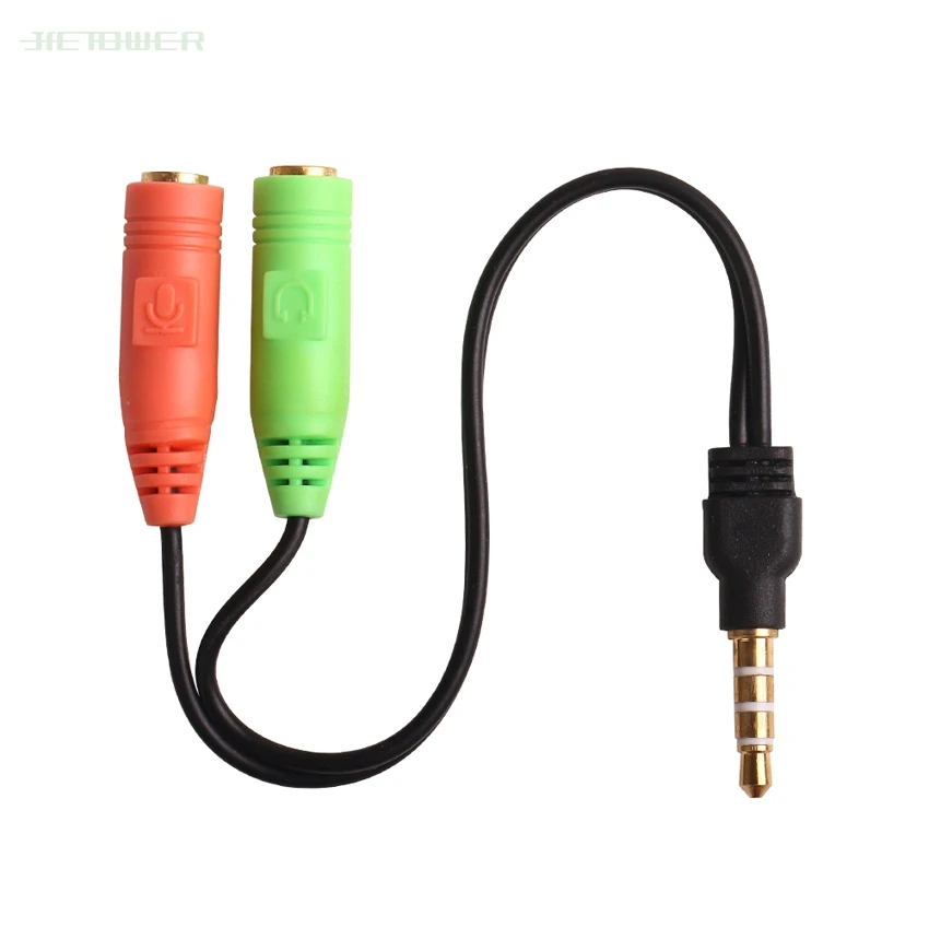 Audio Stereo Plug 3 5mm 1 Male to 2 Female Adapter Cable Spliter Connector microphone and headphone 100PCS LOT