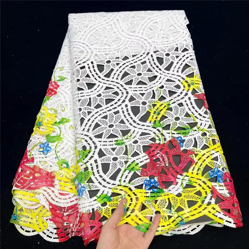 

2021 Latest Guipure Lace Cord Lace Embroiderey French African Cord Lace Fabric With Stones Velvet Lace Fabric For Wedding