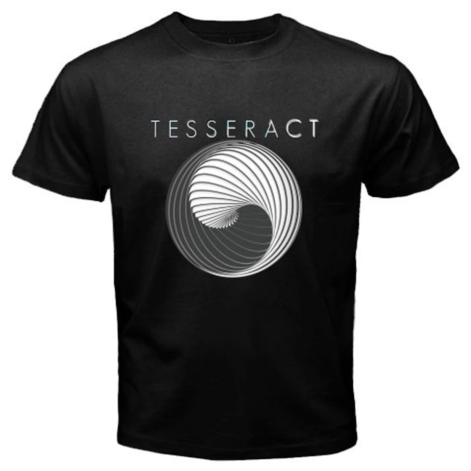 Новый Tesseract металлическая рок группа тур логотип мужская Черная Футболка размер S