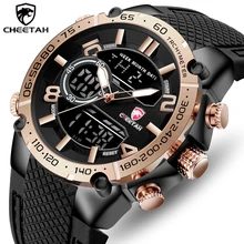 Guépard montre Top marque mode analogique numérique double affichage hommes montres décontracté Sport LED chronographe étanche montre-bracelet(China)