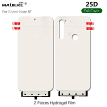 2 шт 25D передняя+ задняя мягкая Гидрогелевая пленка для Xiaomi Redmi Note 8T полное покрытие нано защитная пленка для экрана+ инструменты для установки(не стекло