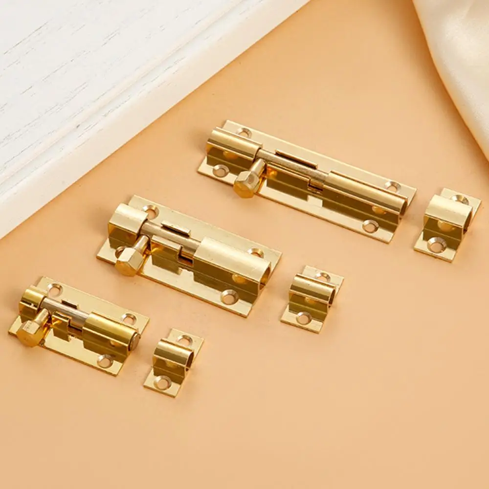 Door Barrel Bolt Lock Copper Slide Lock, 2 Pack Barrel Bolt Door Latch with Screws for Door, 2.5 Inch