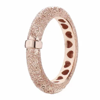 

New 925 Sterling Silver Ring Rose Matte Brilliance With Crystal Rings For Women Wedding Party Gift Fine Pandora Jewelry