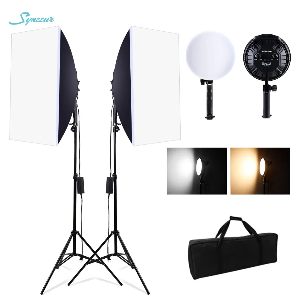 Photography Softbox Lighting Kit 3200 5600k Stepless Dimming Speedlight