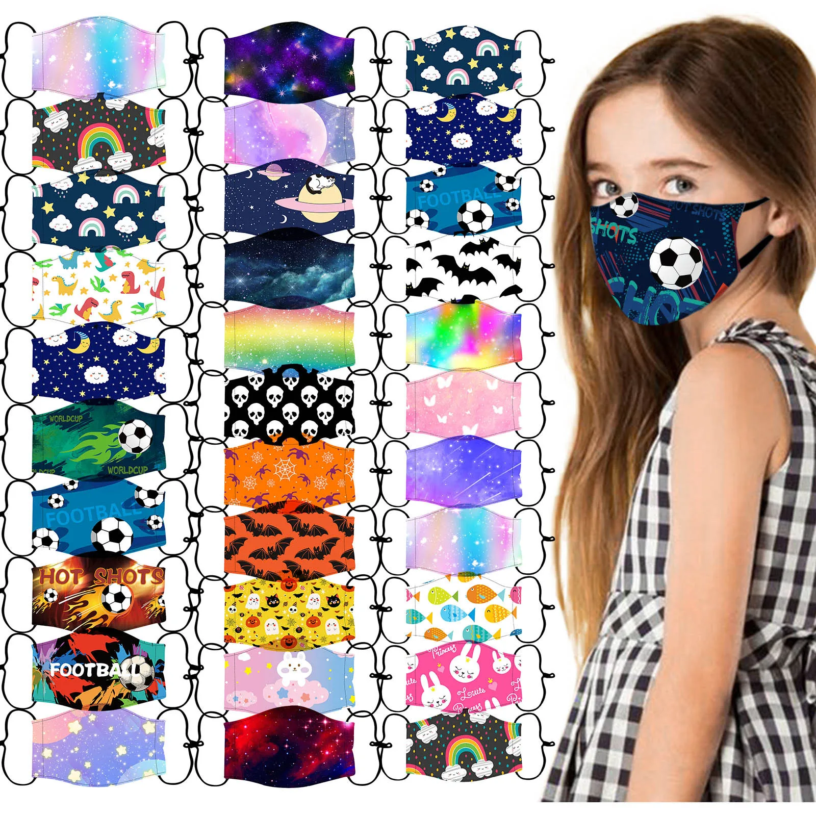 1PCS Can Put Filters Face Masks Child Reusable Washable Mouth Cap Anime Cloth Fabric Children's Mask Women Men Kids Mascarillas |