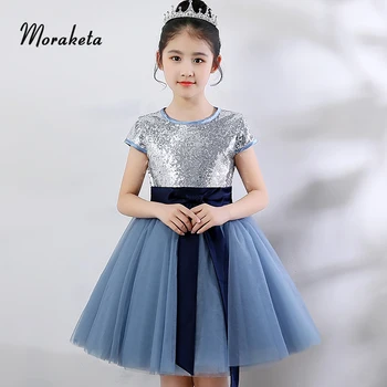 

Ball Gown Short Prom Dresses For Kids Sequined Tulle Girls Formal Choir Dresses 2019 Princess Girls Pageant Dresses