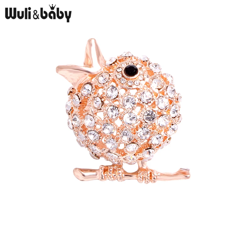 

Wuli&baby Cute Rhinestone Bird Brooches Classic Singing Bird Animal Party Office Brooch Pins Gifts