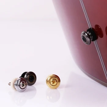 

2 Pcs Chrome Copper Guitar Strap Locks Mushrooms Heads Guitar Bass Strap Locks Pins Belt Buckle Buttons