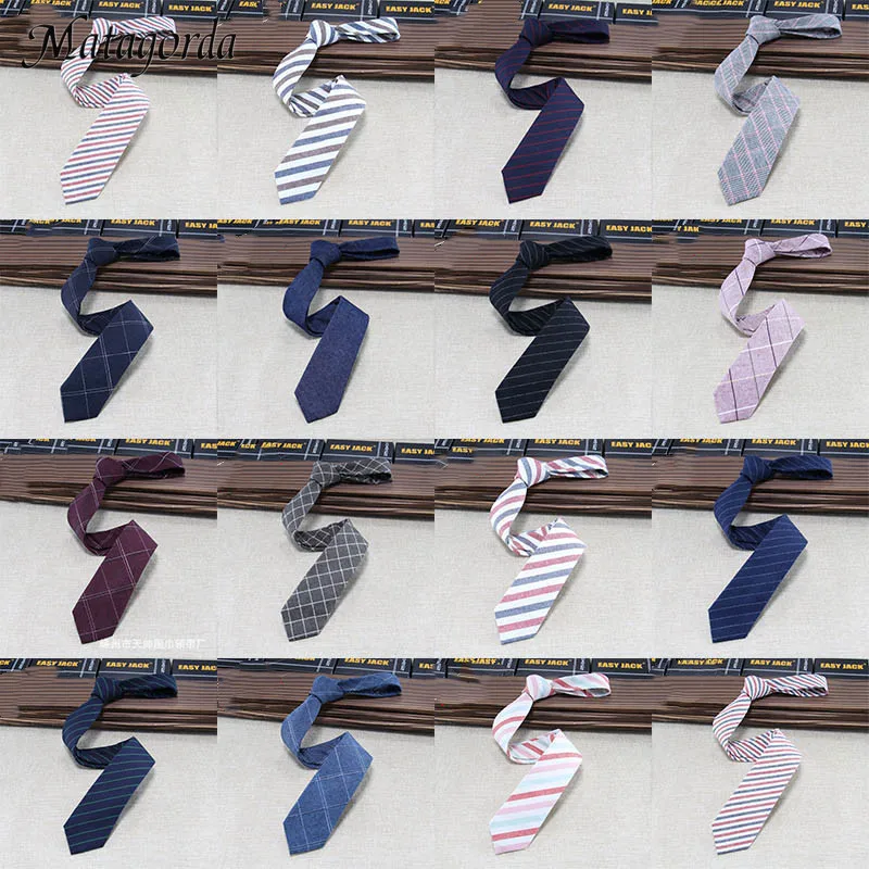 

Matagorda Men Tie Narrow Version of Cotton and Linen Necktie Male 6cm Professional Formal Tie Father's Gift Neckwear Gravata