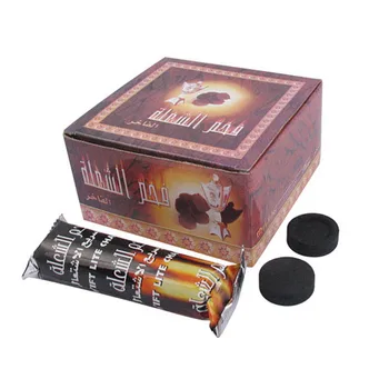 

100 Pieces 33 mm Diameter Round Quick-light Scentless Smokeless Coconut Premium Hookah Shisha Incense Charcoal