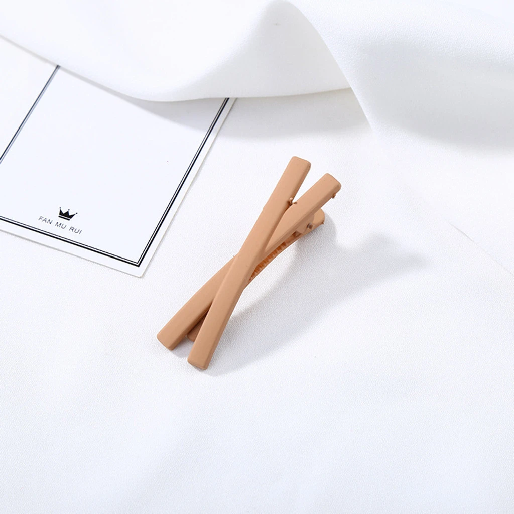 Girls Woman Barrettes Hair Clips Cross Side Candy Color Frosted Clip Liu Hai Clip Frosted Hairpin Children Accessorie 830