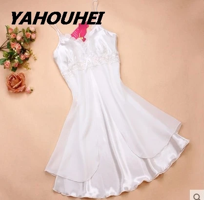3white Женские ночные рубашки, ночные рубашки, женская одежда для сна, летняя ночная рубашка, ночная рубашка, повседневное домашнее платье, Женская хлопковая ночная рубашка - Цвет: 3white