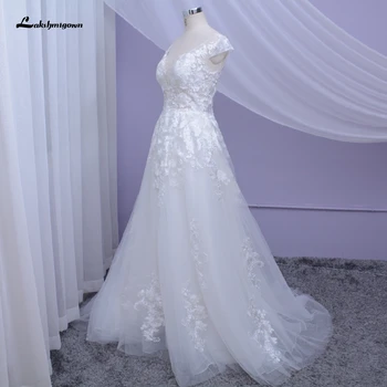 

Robe Mariage Princess Dress Wedding Gowns New Style Bridal Dress 2020 Deep V neck Vintage Lace Wedding Dresses Custom Made