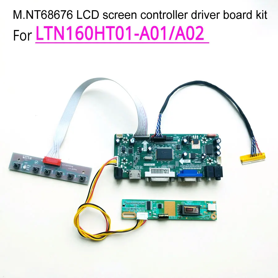 For LTN160HT01-A01 LCD Screen Driver Controller Board HDMI+DVI+VGA M.NT68676.2