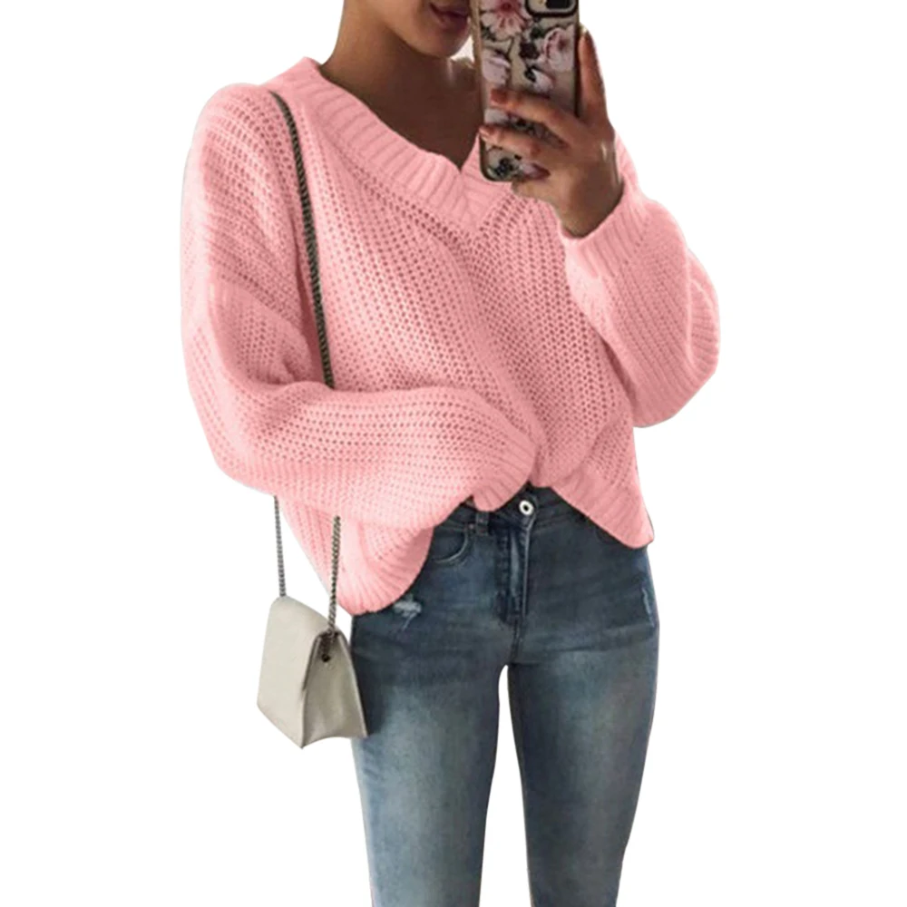

WENYUJH 2019 Plus Size Autumn Sweater Knitting Casual Long Sleeve Solid Color Sweater Loose Sweaters Fashion Women Clothing