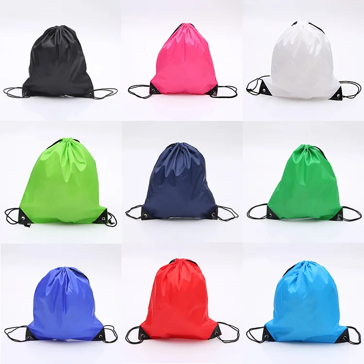 Mochila de lona impermeable, bolsa de playa de viaje, almacenamiento multiusos, conveniente, Color sólido, con cordones, bolsas con cordón