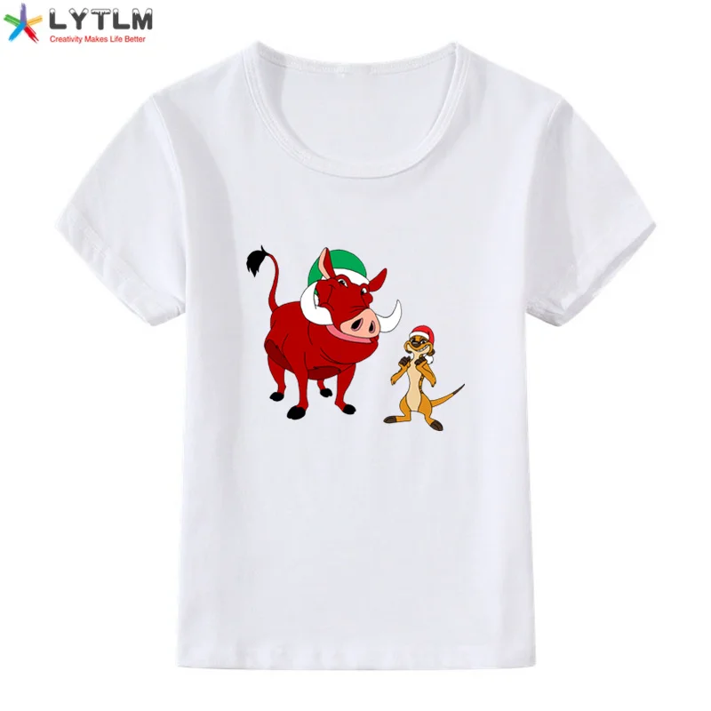 LYTLM Rey Lion/топы для девочек, футболки и футболки с тимоном пембаа, Детская футболка с рисунком льва, Детская футболка с длинными рукавами, футболка для девочек, camiseta infantil - Цвет: DX White