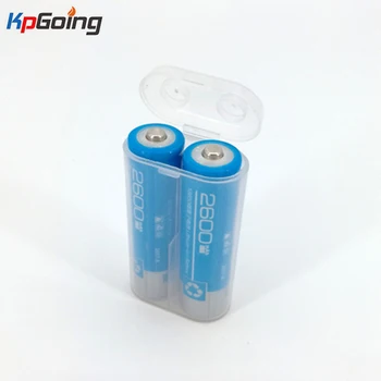 

2600mAh Portable Carrying Box 18650 Battery Case Storage Acrylic Box Clear Transparent Plastic Safety Box for 2pcs 18650 Battery