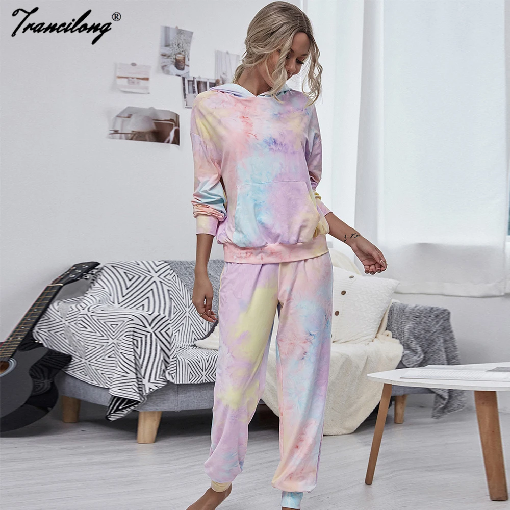 

Hoodie Tracksuit Home Lounge Wear 2 Piece Set Pijama Conjunto Women Trendy Clothing Fitness Sweatpants Outfits Mujer Verano