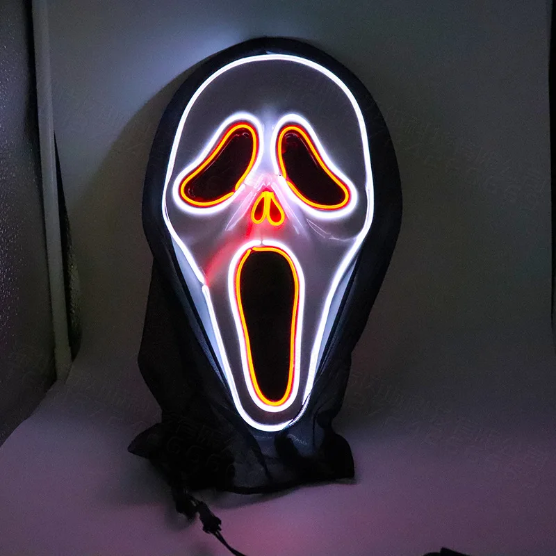

Halloween Horror Skull LED Illuminated Screaming Mask Party Scared Creative Stage Cold Light Mask