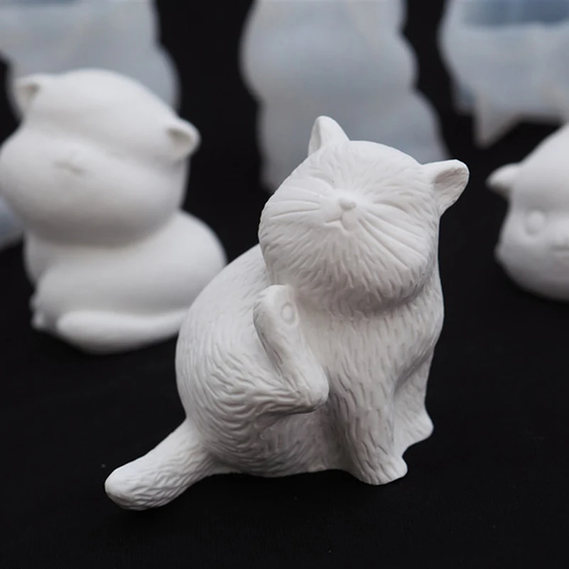3D lucky cat Форма Силиконовая кошка формочка в виде котенка Сделай Сам форма для
