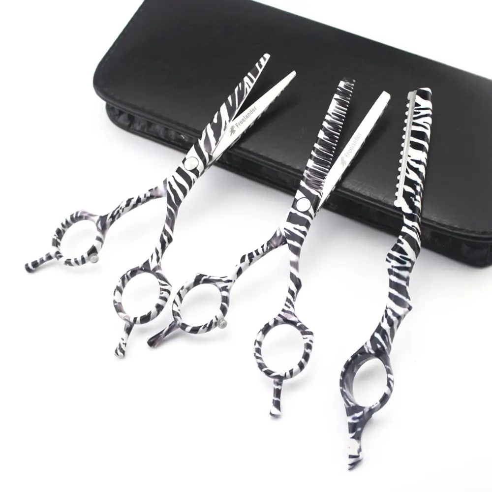 5.5Inch Professional Zebra pattern Hairdressing Cutting Shears razor Selling Japan Barber Thinning Scissors Hair Styling Tijeras