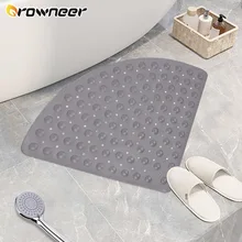 Triangle Shower Mat Anti-Slip Bath Mats With Drain Hole And Suction Cup Shower Room Non Slip Massage Pad Bathroom Accessories