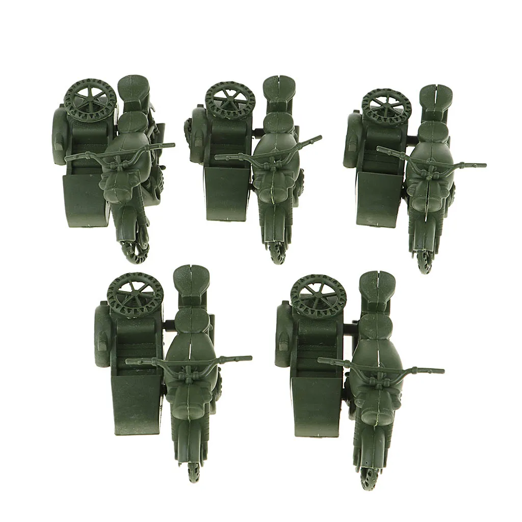 Package of Army Motorcycle Model for WWII German Soldier Diorama DIY Wargame Models Kits, Sand Table Model Building Accs