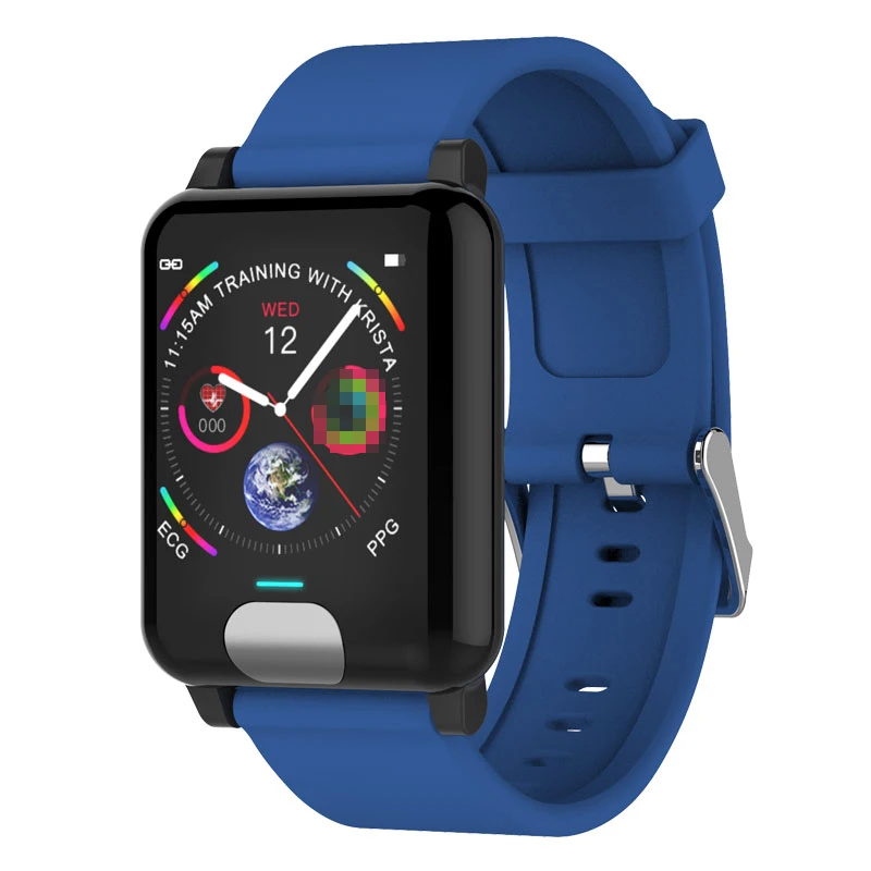 Умный Браслет ЭКГ PPG часы измерение артериального давления для женщин фитнес-трекер часы gps водонепроницаемый Ip67 монитор сердечного ритма - Цвет: Blue