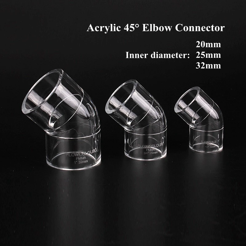 1PC Inner Dia 20/25/32mm Acrylic Pipe Aquarium Fish Tank Joint End Plug PMMA Watering Supply Plexiglass Elbow Tee Connector