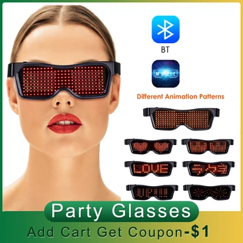 

Luminous Led Party Glasses APP Control Flash Glowing Light Sunglasses Christmas Halloween Party Supplies