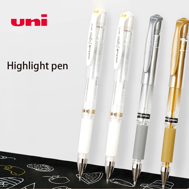 Japan Uni Highlight Pen UM153 Special Drawing Hook Line Pen Student with  Signature Pen Gel Pen 0.8/1.0mm Stationery