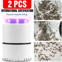 Lampe LED anti-moustiques électrique USB 5V, 2 pièces, piège à lumière LED, lutte contre les parasites, photocatalyse, silencieux