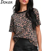 Summer Leopard T Shirt Women Fashion O Neck Short Sleeve Plus Size Female Loose Casual Ladies Tee Tops Mujer Camisetas 2021