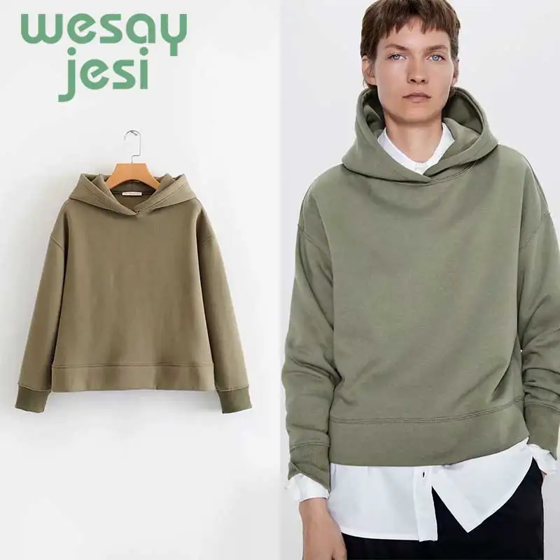 

Harajuku Hoodie Women casual vintage pullover solid hooded jacket jogger tops Autumn Winter chic fashion hoodies for women
