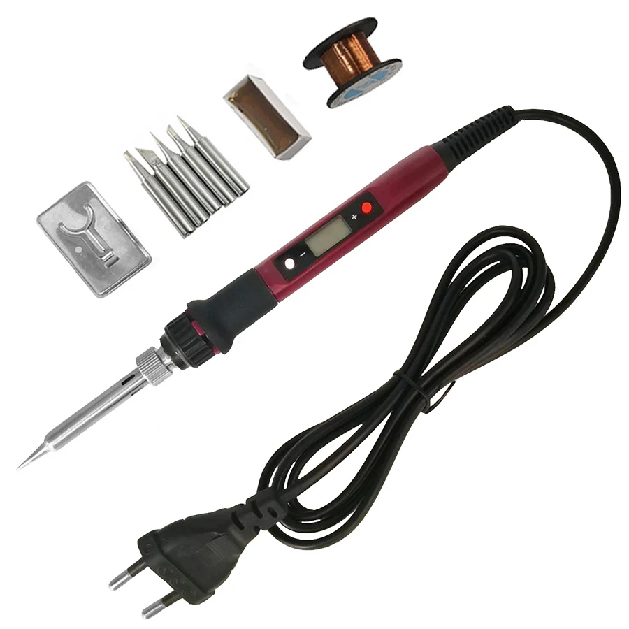 80W Digital Electric Soldering Iron Kit Set Temperature Adjustable 220V 110V  Welding Tool  Ceramic Heater Soldering Tips Rework best soldering iron for electronics Welding Equipment