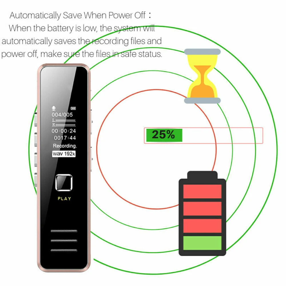 USB диктофон 32 Гб перезаряжаемый цифровой Аудио Диктофон MP3 плеер DSP шумоподавление HD удаленная запись