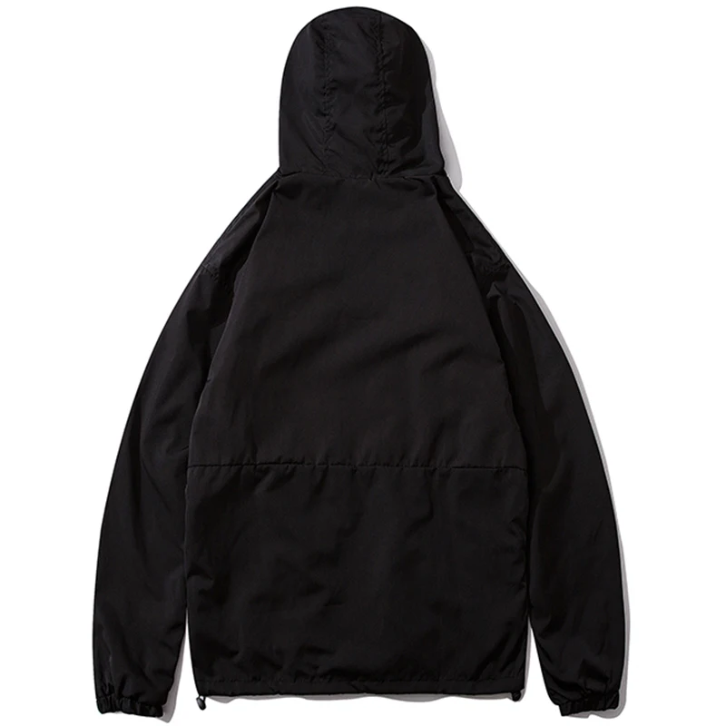 Aolamegs Jackets Men Cool Hip Hop Jacket Hooded Tracksuit Casual Color Block Funny Pockets Coats All-match Couple Streetwear