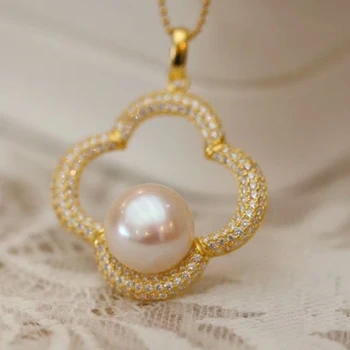 

Natural Pearl vintage pearl 925 silver Pendant size 29*27mm pearl size 11mm