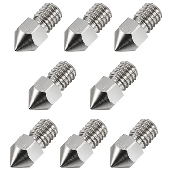 

8Pack 0.4 mm 3D Printer Extruder M6 Stainless Steel Nozzle Print Head for 1.75 mm MK8 3D Printer