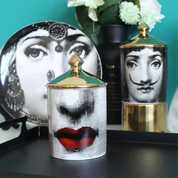 

Nordic Woman Face Ceramic Storage Tube Beauty Makeup Brush Bucket Table Flower Vase Home Decoration Christmas Gift Wedding