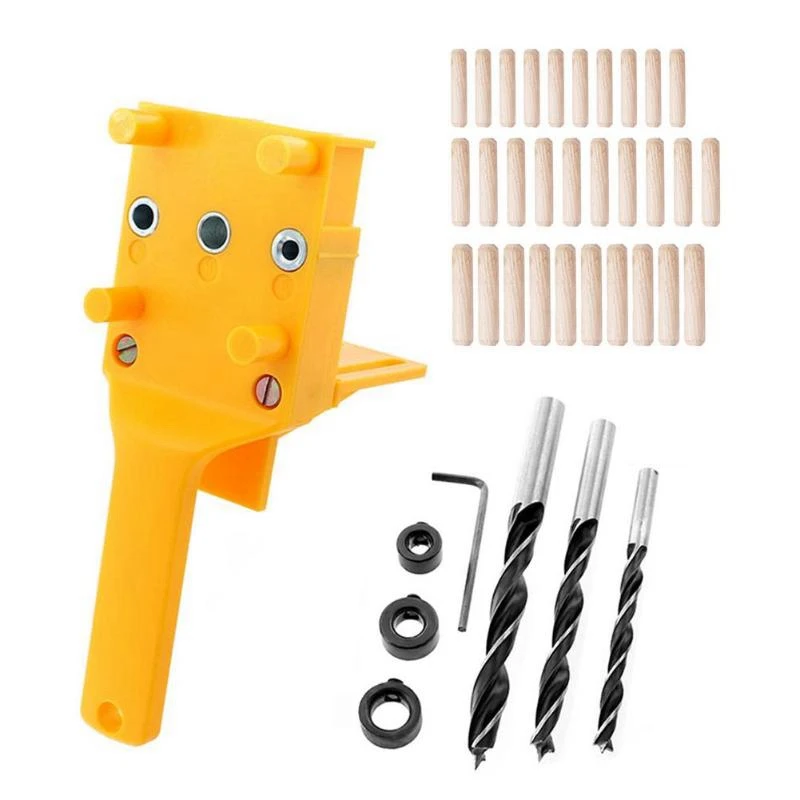 BEST QUALITY  Woodworking Pocket Hole Jig Kit Set 6 8 10Mm Drill Guide Metal Sleeve Wood Drilling Doweling Hole S