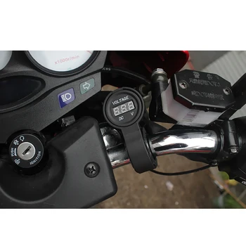 

MagiDeal Waterproof 12V/24V Motorcycle Handlebar Clamp on Red LED Voltmeter