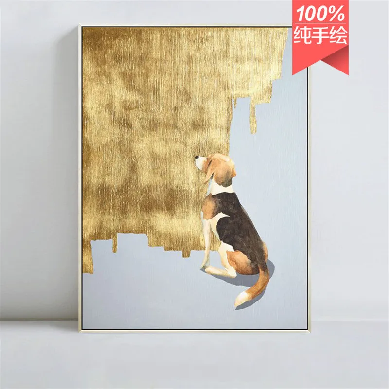 

Handmade beautiful gold foil oil painting home decoration Abstract landscape on Canvas Hand-painted Wall Art for room no framed