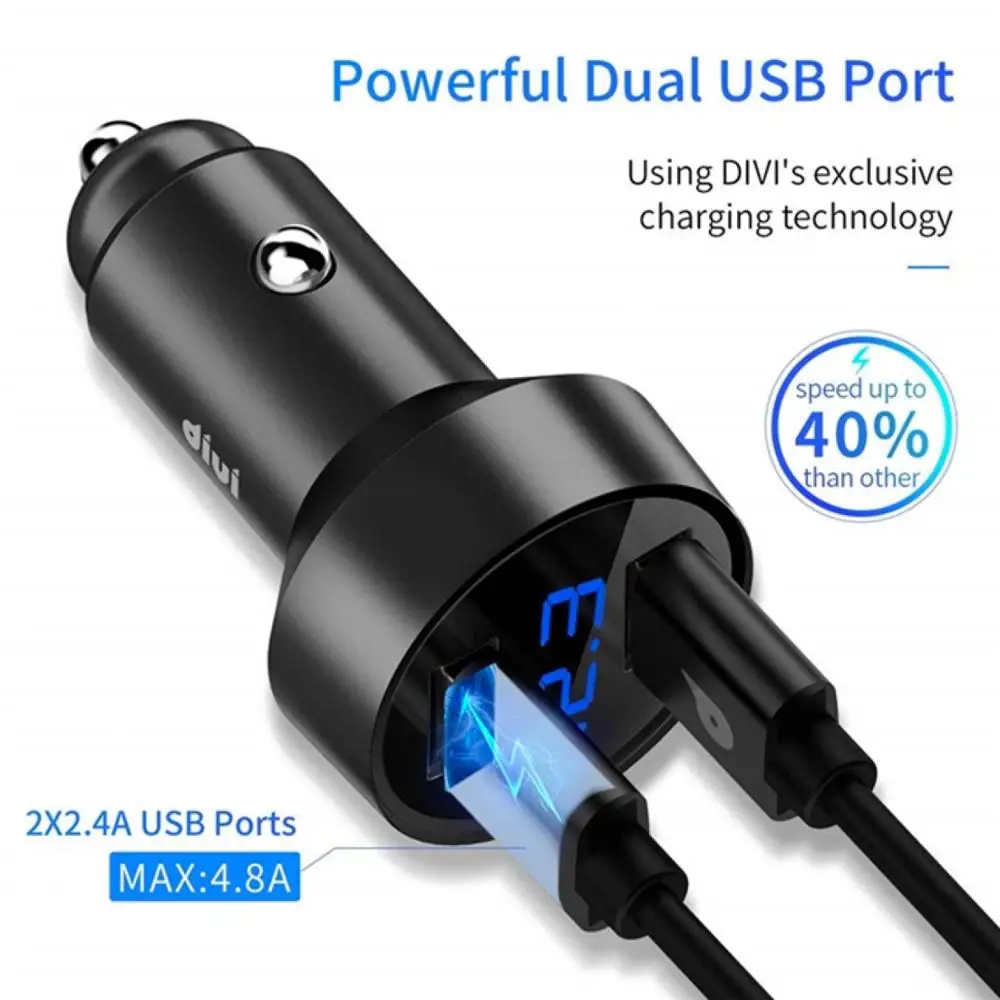 2 порта Быстрый светодиодный USB Автомобильное зарядное устройство SCP QC3.0 QC Быстрая зарядка автомобильное зарядное устройство для мобильного телефона для iPhone 11 XR Xiaomi samsung S10 huawei - Тип штекера: Black