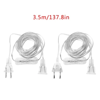 

100W EU US Plug Male To Female AC Power Supply Extension Cable With Switch 3.5m